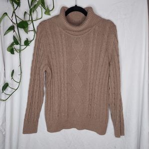 NWOT Tan Knit Turtleneck Sweater